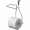 Basicwise Chrome Over the Tank 2 Slots Toilet Tissue Paper Holder Organizer for Bathroom Storage QI004449